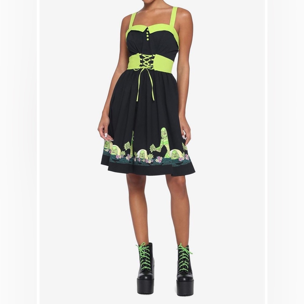 UNIVERSAL MONSTERS Creature from the Black Lagoon LACE-UP DRESS! - Picture 2 of 4